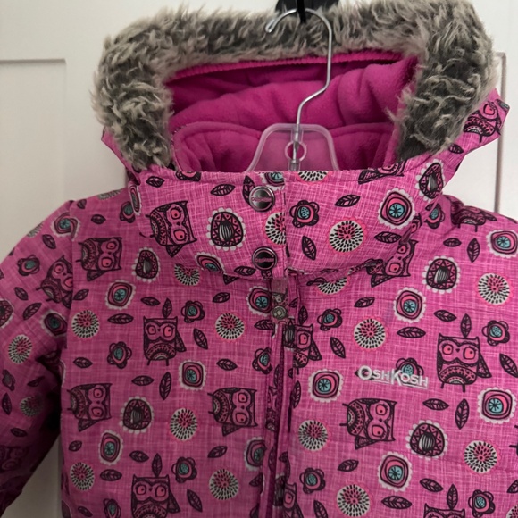 Carters Girls Snowsuit, Pink, grey overalls, jacket, Ski, two piece - Picture 7 of 14